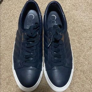 Blue leather Calvin Klein sneakers